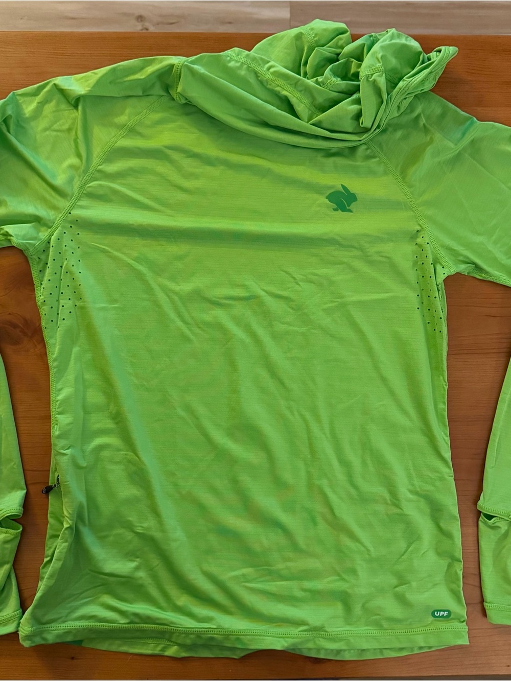 Women's Long Sleeve rabbit UPF deflector Lime Green Hoodie
